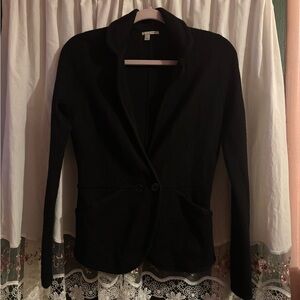 Nordstrom Halogen Women Small Black Merino Wool Cardigan Jacket Blazer